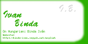 ivan binda business card